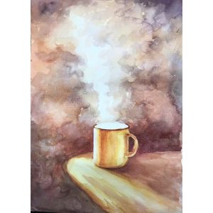 [咖啡奶茶牛奶-悠閒時光] 夢心大師作品62 - 水彩畫 | 風景畫 | 香港觀塘畫室 | 繪畫課程 | 夢心藝術畫室 | 香港畫家 | 古燦雄