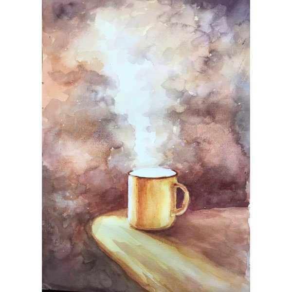 [咖啡奶茶牛奶-悠閒時光] 夢心大師作品62 - 水彩畫 | 風景畫 | 香港觀塘畫室 | 繪畫課程 | 夢心藝術畫室 | 香港畫家 | 古燦雄